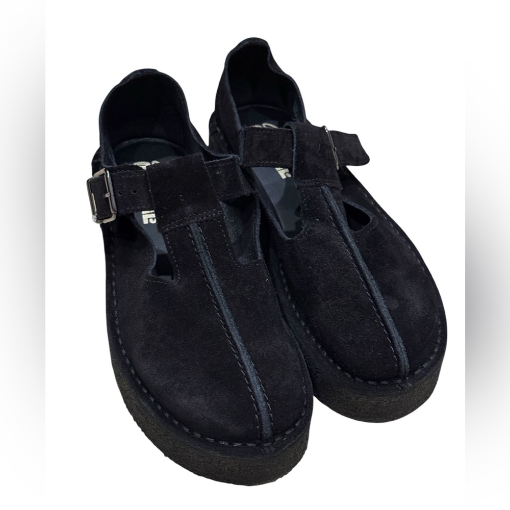 NWT! Clark’s Original Nomad T-bar Loafer in Black Suede Free People Style - Picture 5 of 8